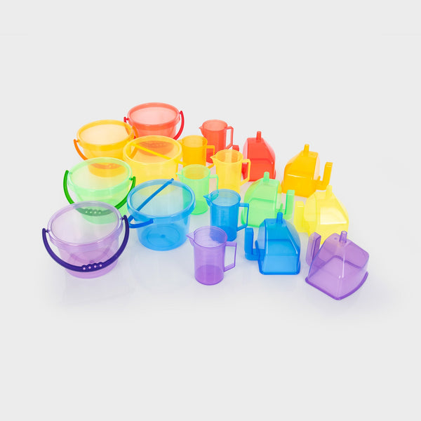 Translucent Colour Buckets, Funnels & Jugs Set