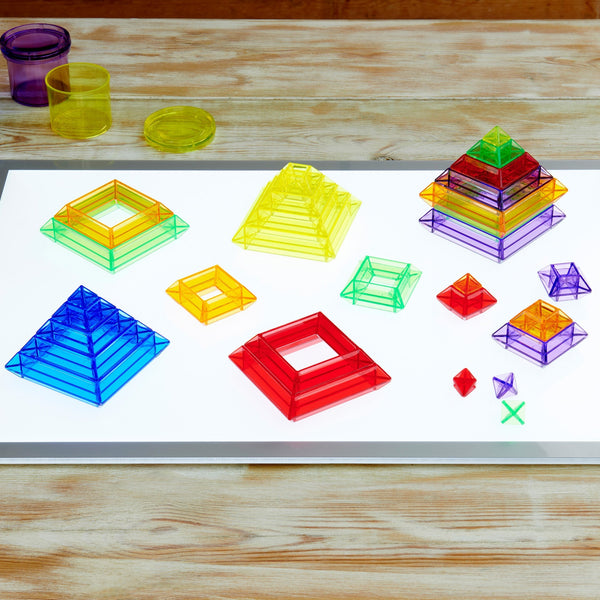 Translucent Colour Pyramid Builder - Pack of 30