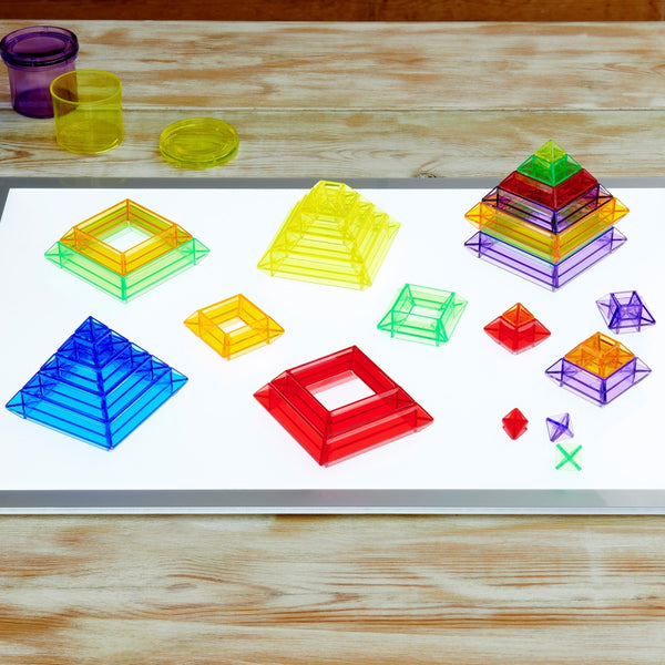 Translucent Colour Pyramid Builder - Pack of 30