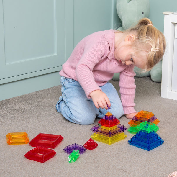 Translucent Colour Pyramid Builder - Pack of 30