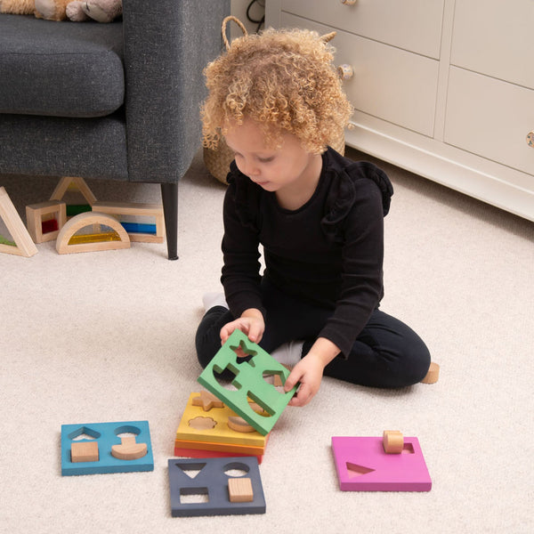 Rainbow Wooden Shape Stacker