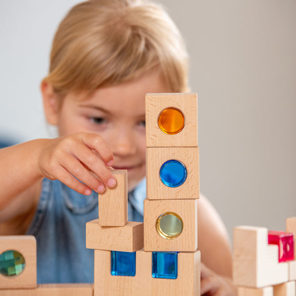 Wooden Building Gem Blocks Super Set