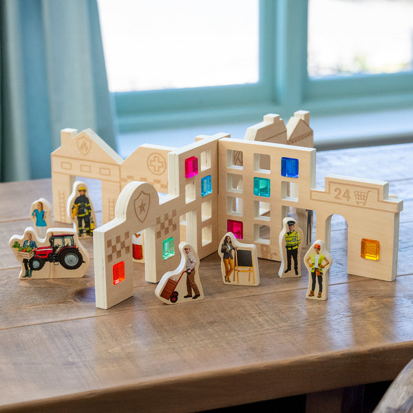 Wooden People Who Help Us Blocks