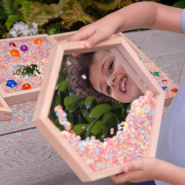 Wooden Shape Mirror Tray