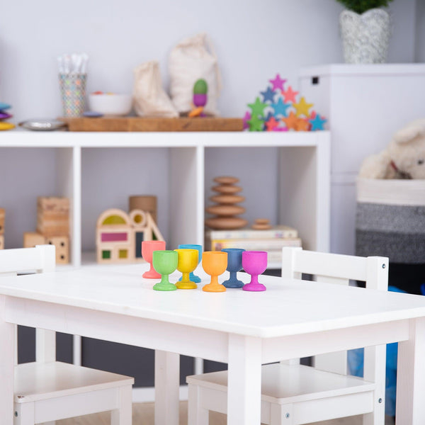Rainbow Wooden Egg Cups