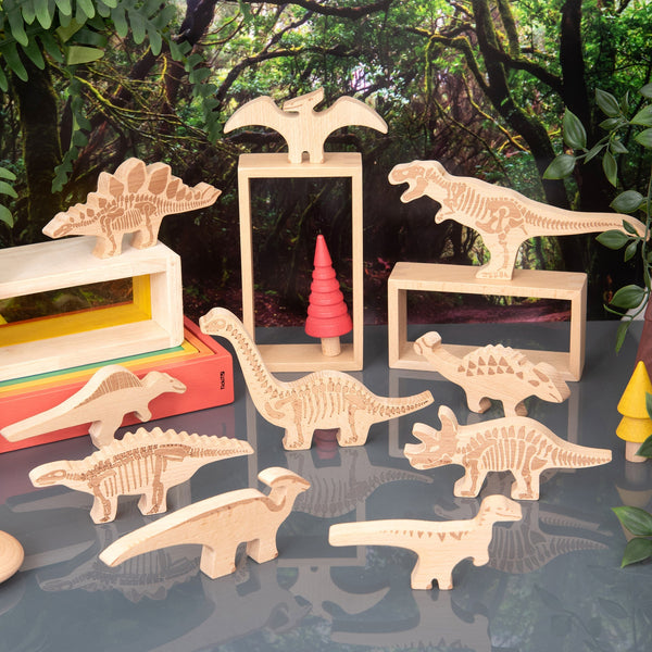 Wooden Dinosaur Blocks
