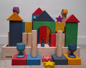 The ways we played with Rainbow Wooden Jumbo Blocks - TickiT