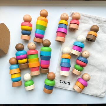 Rainbow Wooden Community People🌈 by Sheila O’Reilly - TickiT