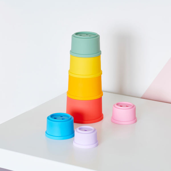 SiliSoft® Round Stacking Cups (Rainbow)