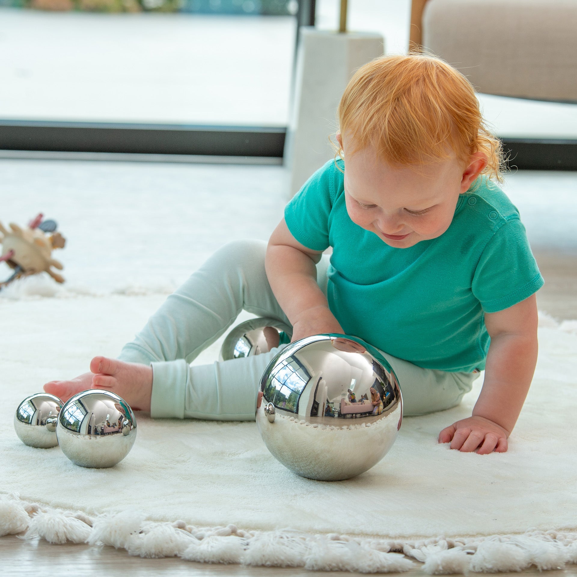 Silver sensory balls top