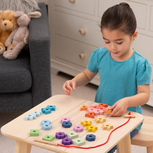 Rainbow Wooden Lacing Shapes
