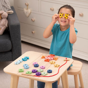 Rainbow Wooden Lacing Shapes