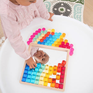 Gem Circle Mirror Tray - 100 Gems