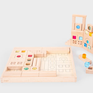 Wooden Building Gem Blocks Super Set