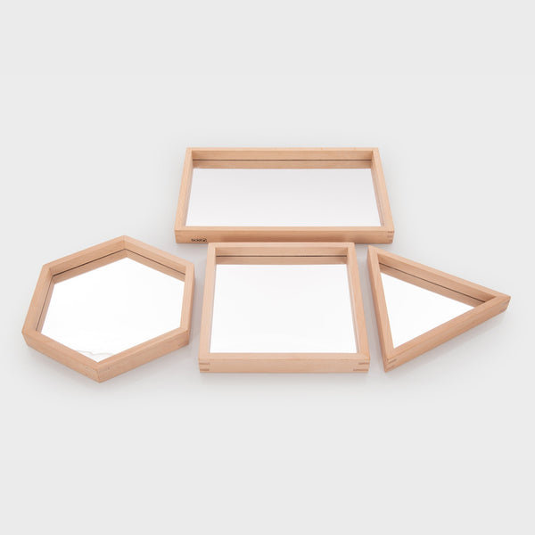 Wooden Shape Mirror Tray