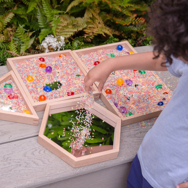 Wooden Shape Mirror Tray