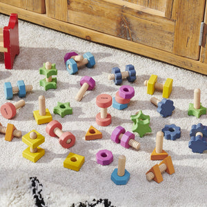 Rainbow Wooden Nuts & Bolts
