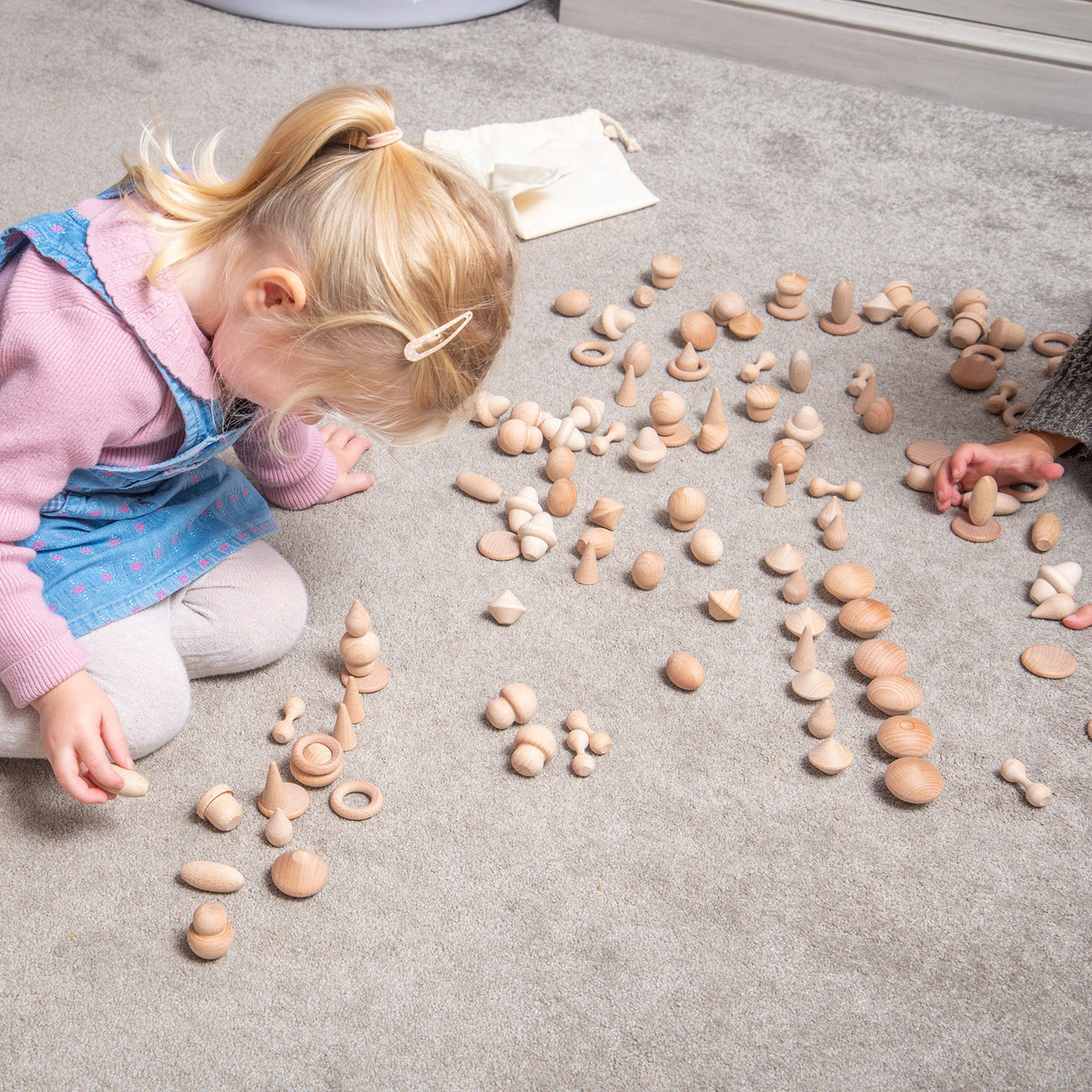 Set De 120 Trésors En Bois Naturel TickiT - Formes Variées, Pour Jeu Créatif Enfant