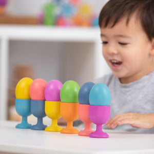 Rainbow Wooden Egg Cups