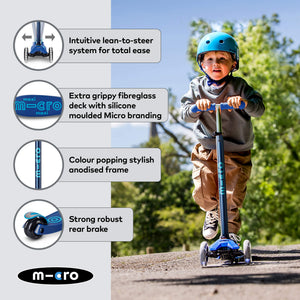 Micro Maxi Dulexe LED Scooter - Navy Blue