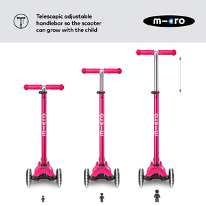 Micro Maxi Dulexe LED Scooter - Pink