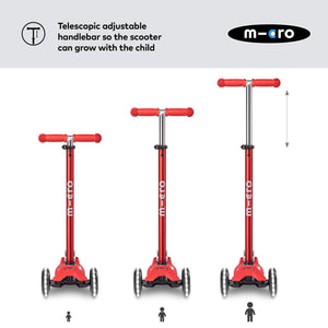 Micro Maxi Dulexe LED Scooter - Red