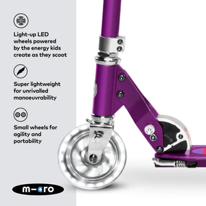 Micro Foldable Sprite LED Scooter - Purple