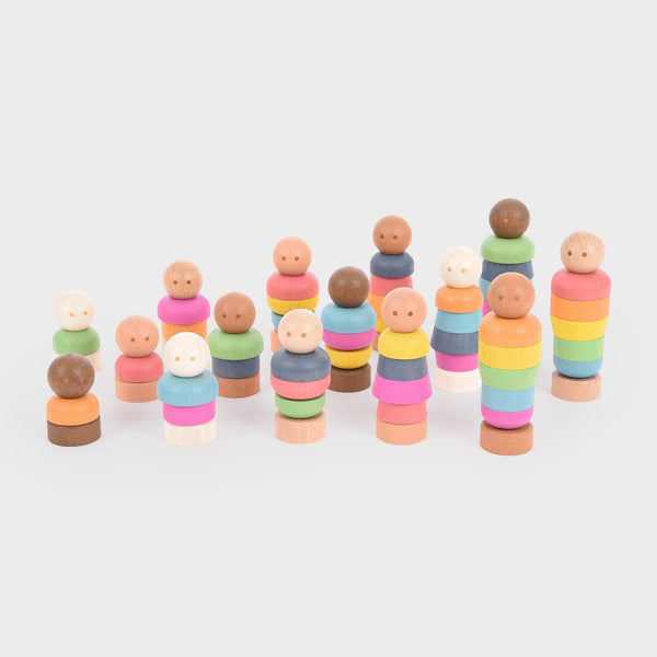 Rainbow Wooden Community People - TickiT