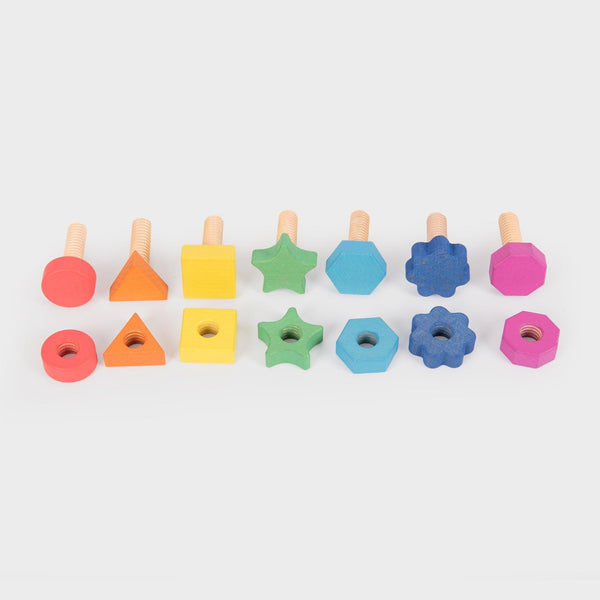 TickiT Rainbow Wooden Nuts & Bolts 10