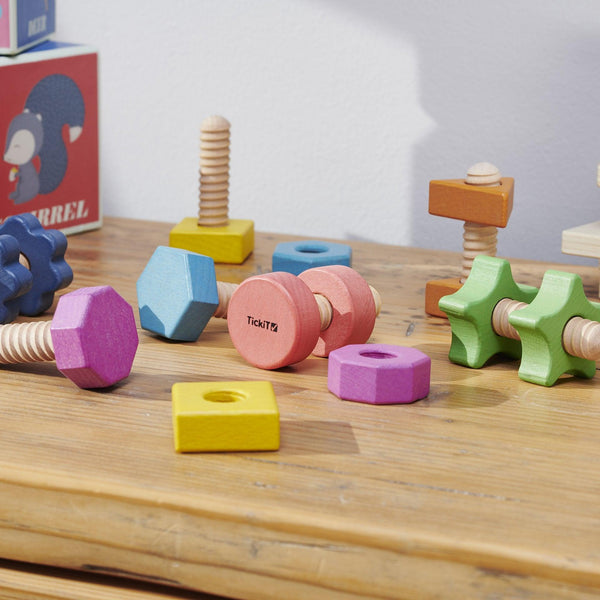 TickiT Rainbow Wooden Nuts & Bolts 8