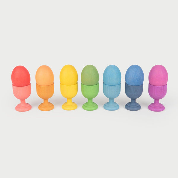 TickiT Rainbow Wooden Egg Cups 13