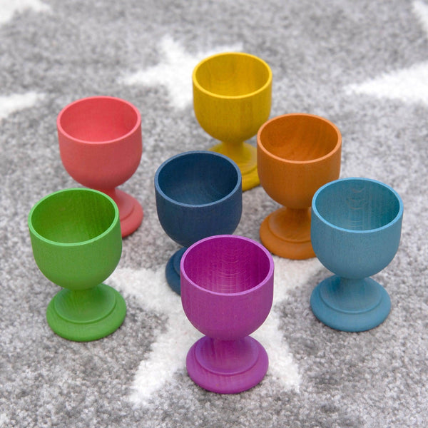 TickiT Rainbow Wooden Egg Cups 10