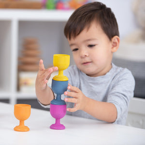 TickiT Rainbow Wooden Egg Cups 2