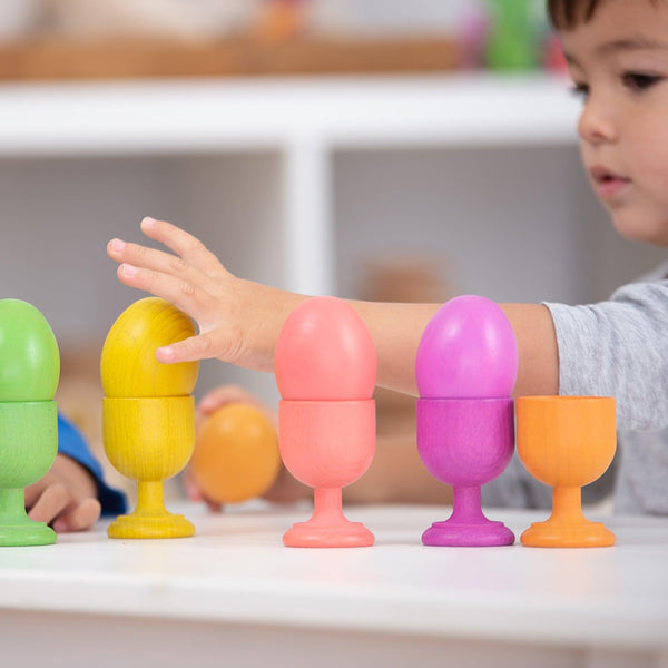 TickiT Rainbow Wooden Egg Cups 20